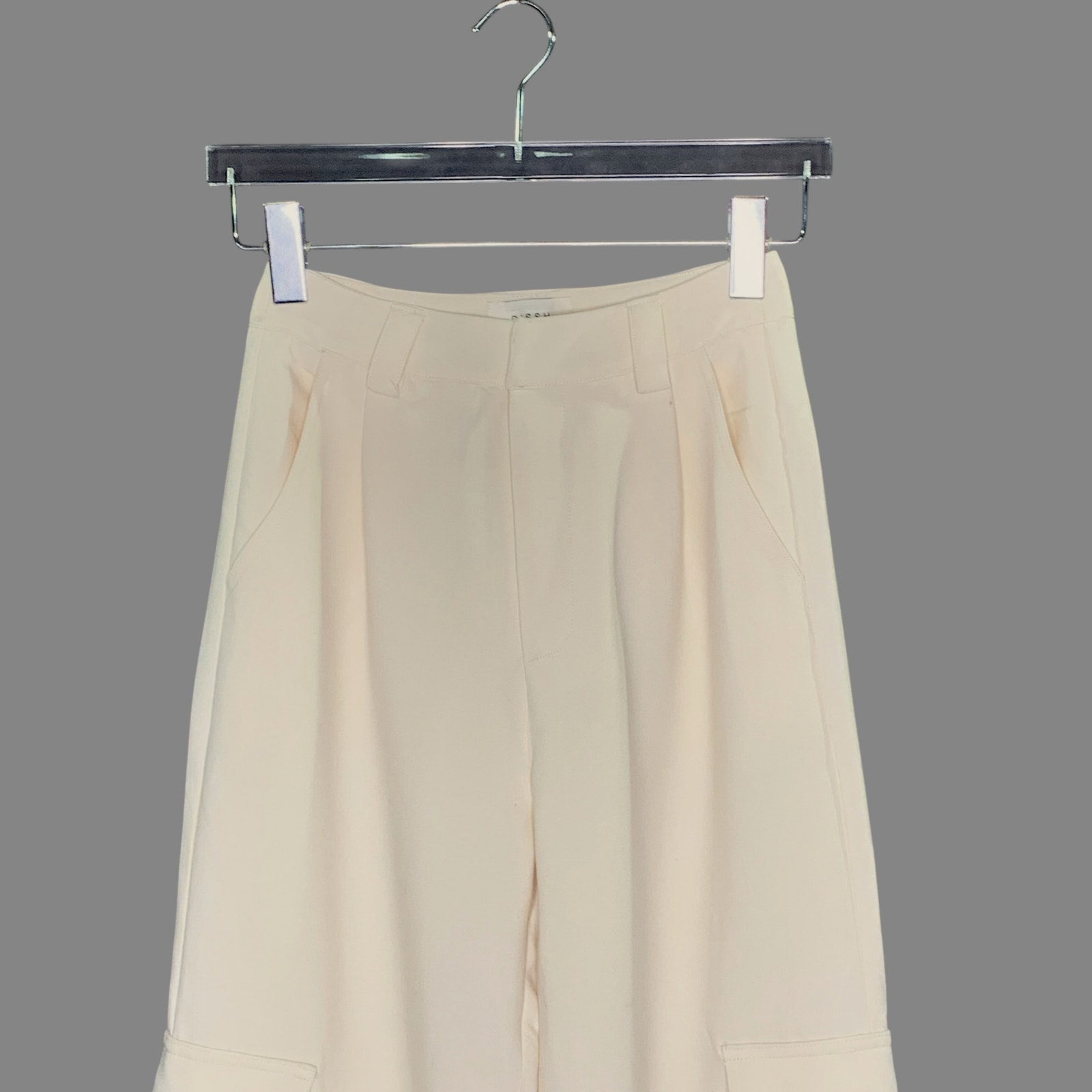 Dissh Willa High Waisted Cargo Pants 2 Cream Ivory Wide Leg Clean Girl Norm — image 4 of 8
